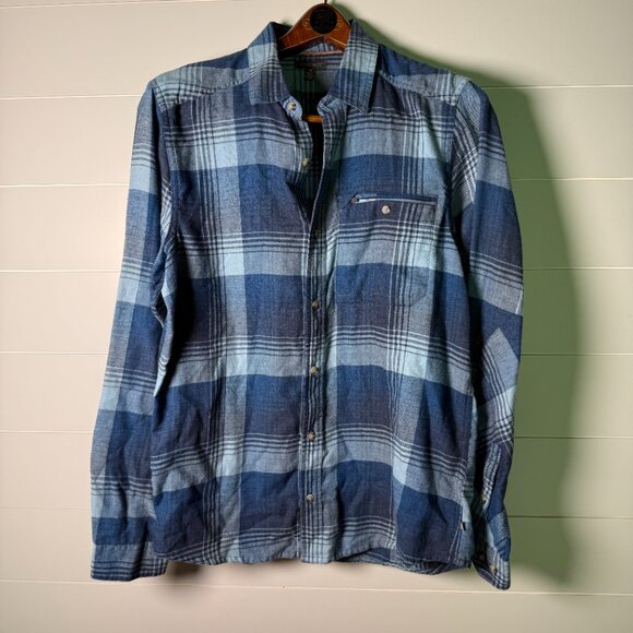 Toad & Co Men's Medium Shirt Blue Flannel Plaid Button - Picture 1 of 12